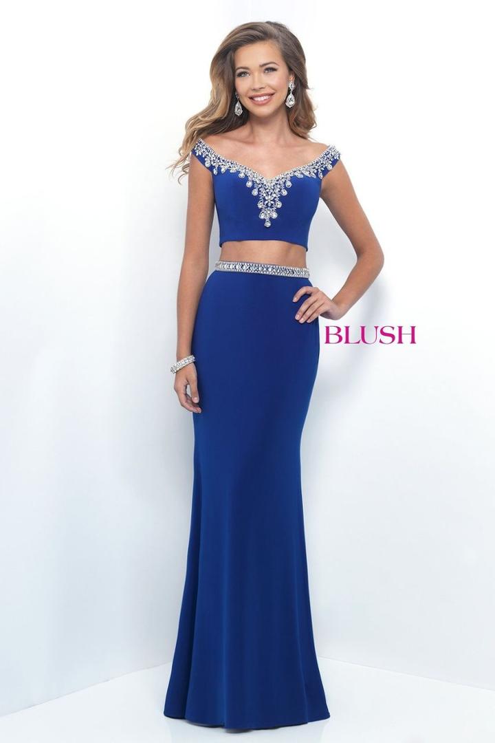 Blush - Bateau Neck Jersey Sheath Dress 11306