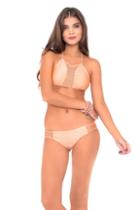 Luli Fama - Let's Be Mermaids Crochet Loops Center Halter Top In Sea Shell (l466237)