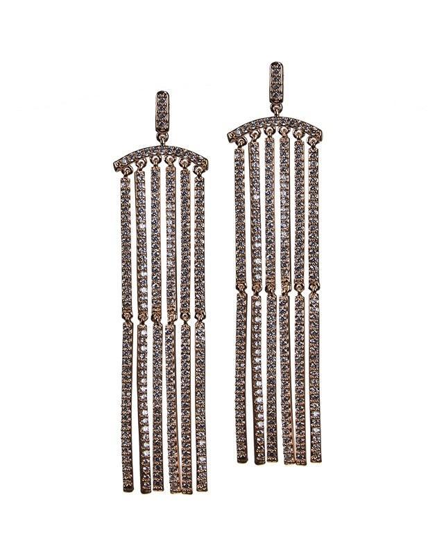Cz By Kenneth Jay Lane - Elongated Column Earrings In Rose Gold