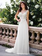 Enchanting By Mon Cheri - 117178 Beaded Lace Chiffon Wedding Gown
