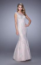 La Femme - 21699 Ornate Lace Applique Evening Gown