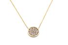 Tresor Collection - 18k Yellow Gold Necklace With 15mm Diamond Signature Logo Pendant