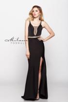 Milano Formals - Gold Embroidered Evening Gown E2045