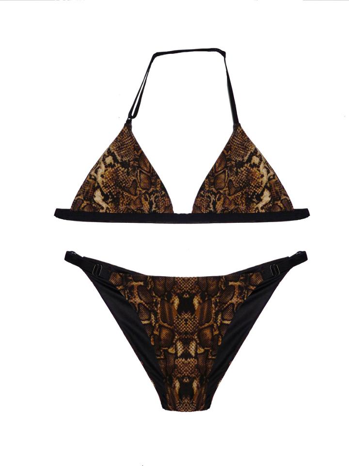 Leah Shlaer Swimwear - The Triumph Bikini Top In Python