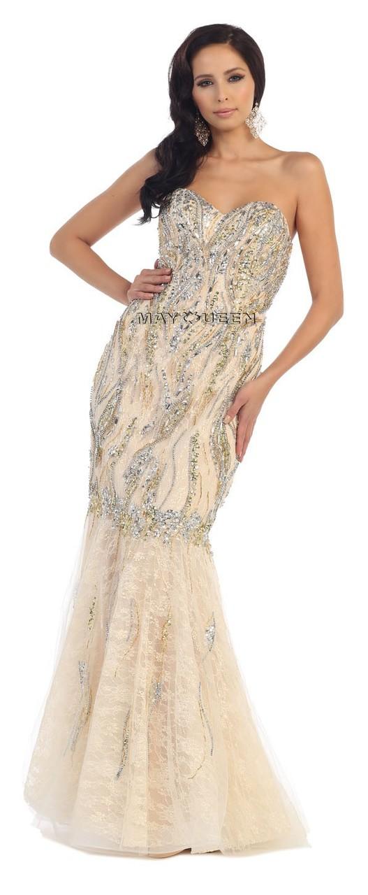 Strapless Embellished Sweetheart Mermaid Dress