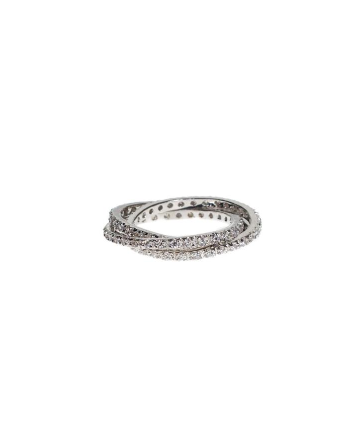 Cz By Kenneth Jay Lane - Pave Interlocking Rings