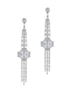 Cz By Kenneth Jay Lane - Deco Cz Square Center And Fringe