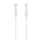 Ashley Schenkein Jewelry - Bridal Vermeil Cz Pearl Dangle Earring