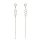 Ashley Schenkein Jewelry - Bridal Vermeil Cz Pearl Dangle Earring