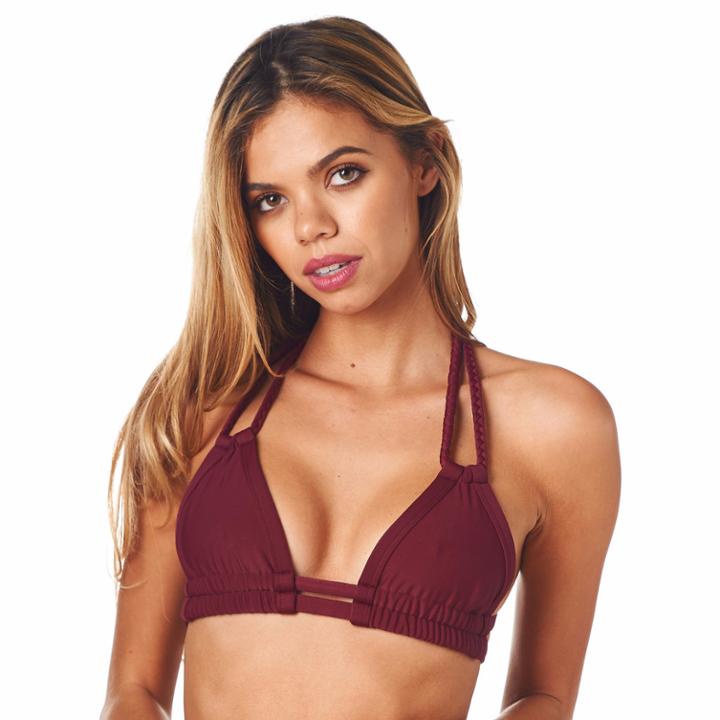 Montce Swim - Maroon Braided Bikini T-top