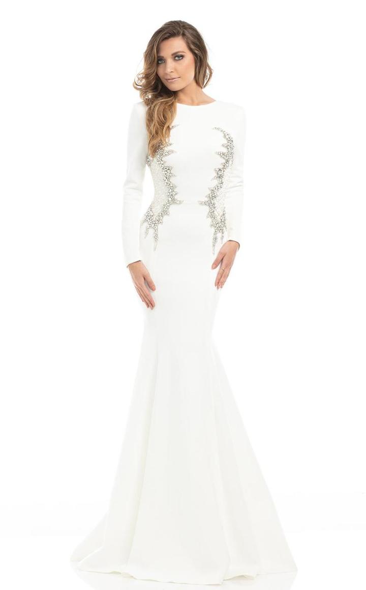 Johnathan Kayne - 7043 Sparkling Side Panel Longsleeve Gown