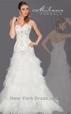 Milano Formals - Aa9312 Jeweled Garland Ornate Strapless Trumpet Gown