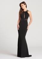 Ellie Wilde - Ew118137 High Halter Illusion Cutout Jersey Sheath Gown