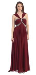 May Queen - Rhinestone Embellished Sweetheart Long Gown With Adjustable Straps Mq626