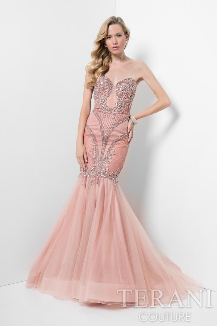 Terani Evening - Superb Beaded And Laced Sweetheart Mermaid Dress 1711gl3553