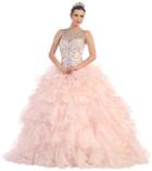 May Queen - Jewel Frosted Illusion Tulle Ballgown