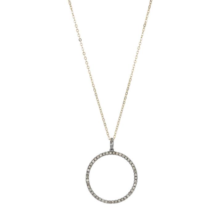 Teri Jon - Brooklyn Large Open Circle Diamond Necklace