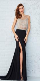 Angela And Alison - Sultry Embellished Fringe Long Evening Gown 771077