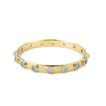 Margaret Elizabeth - 16 Stone Bangle Aqua Chalcedony