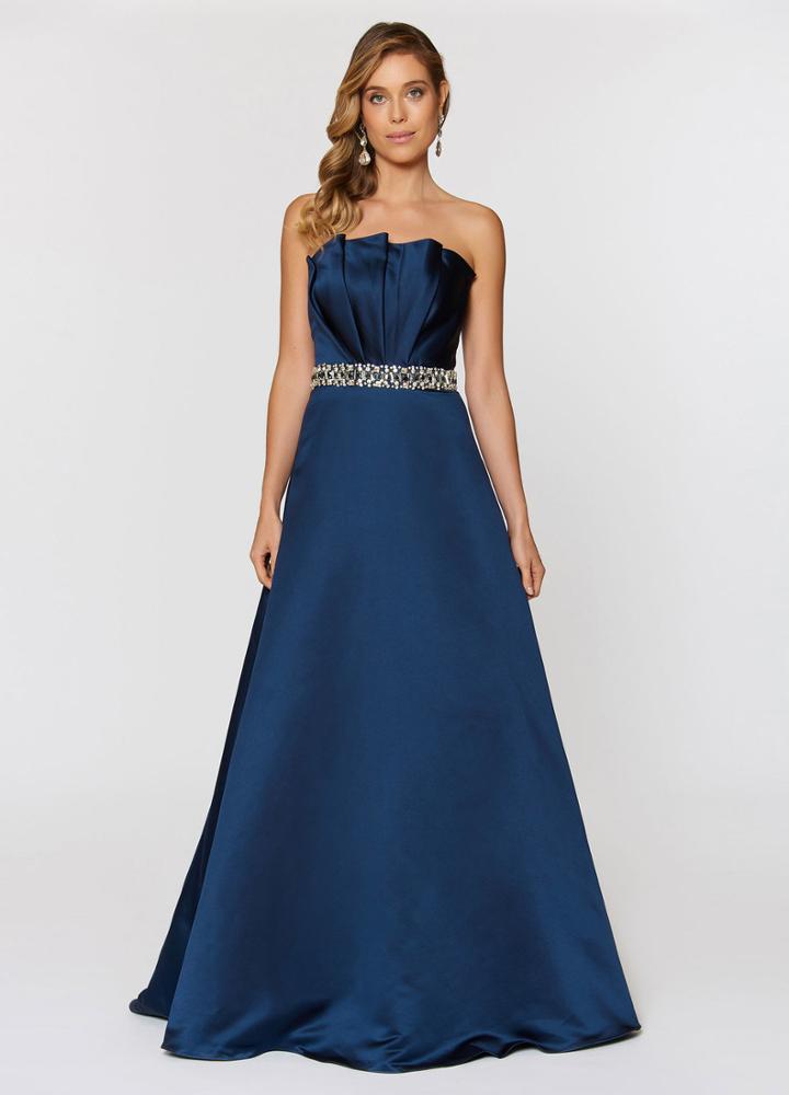 Ashley Lauren - 1067 Rhinestone And Crystal Beaded A-line Dress