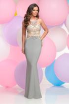 Zoey Grey - Beaded Illusion High Neck Trumpet Dress 31024