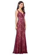 Dancing Queen - Sleeveless Illusion Inset V-neck Sheath Gown
