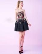 Mac Duggal Homecoming - 40683n Colorful Floral Embroidered Short Dress