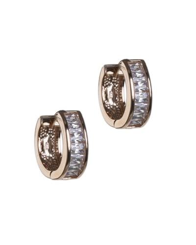 Cz By Kenneth Jay Lane - Emerald Cut Diamond Simulant Huggie Hoops
