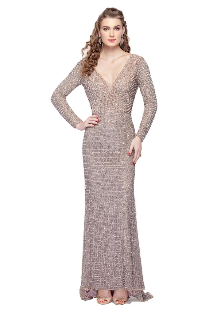 Primavera Couture - 1961 Long Sleeve Sequined Gown
