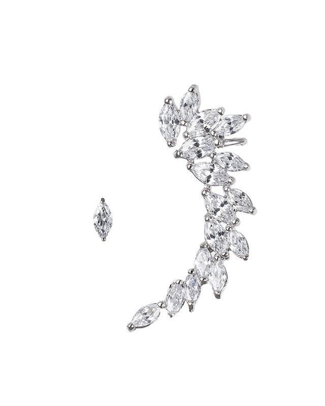 Cz By Kenneth Jay Lane - Marquise Cz Cluster Crawler W/stud