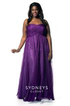 Sydney's Closet - Sc7121 Plus Size Dress In Purple