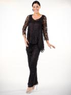 Soulmates - C8057 Babydoll Tunic Top Pants Set