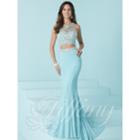 Tiffany Designs - Dainty Jewel Illusion Evening Gown With Lace-like Ornaments 16230