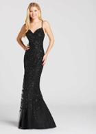 Ellie Wilde - Ew118077 Sleeveless V-neck Swirl Embellished Tulle Gown