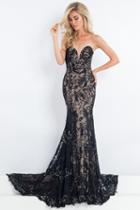 Rachel Allan Prima Donna - 5979 Strapless Lace Embroidery Evening Gown