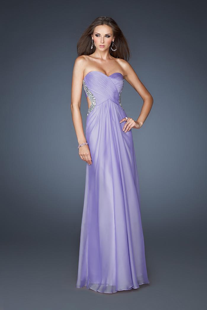 La Femme - 18619 Beaded Sweetheart Chiffon A-line Dress
