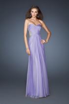 La Femme - 18619 Beaded Sweetheart Chiffon A-line Dress