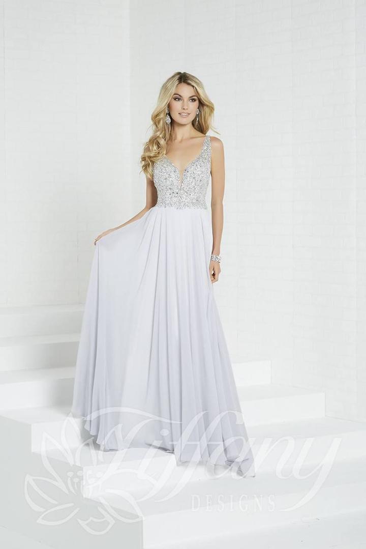 Tiffany Designs - 16265 Bejeweled Bodice Chiffon A-line Gown