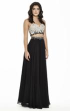 Jolene Collection - 17093 Two-piece Beaded Floral Appliqued Gown