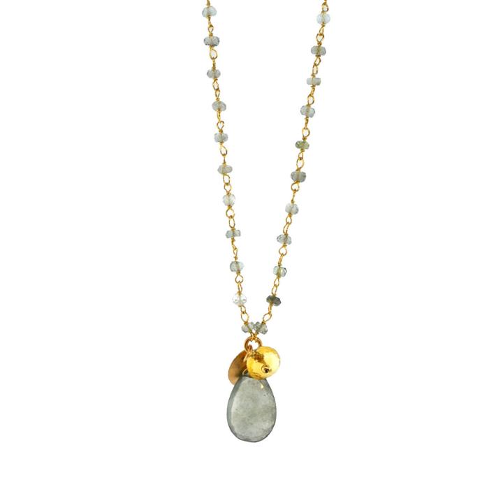 Mabel Chong - Moss Aqua With Citrine Drop Necklace