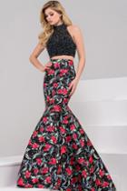 Jovani - Jvn50376 Beaded Two Piece Floral Mermaid Gown