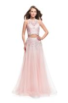 La Femme - 26309 Illusion High Neck Two-piece Beaded Lace Gown