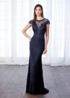 Cameron Blake - 217642 Beaded Illusion Lace Cap Sleeves Long Gown