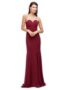 Dancing Queen - Adorned Sleeveless Illusion Jewel Jersey Dress 9715