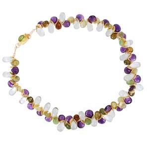 Lori Kaplan Jewelry - Multi-gem Amethyst & Green Garnet Signature Necklace