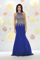 May Queen - Sassy Embroidered Round Neck Mermaid Dress Rq7484