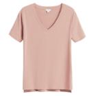 Women's Pima V-neck Tee In Soft Rose | Size: Large | Organic Pima Cotton By Cuyana