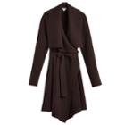 Women's Short Wrap Coat In Chocolate | Size: Medium/large | Wool Cashmere By Cuyana