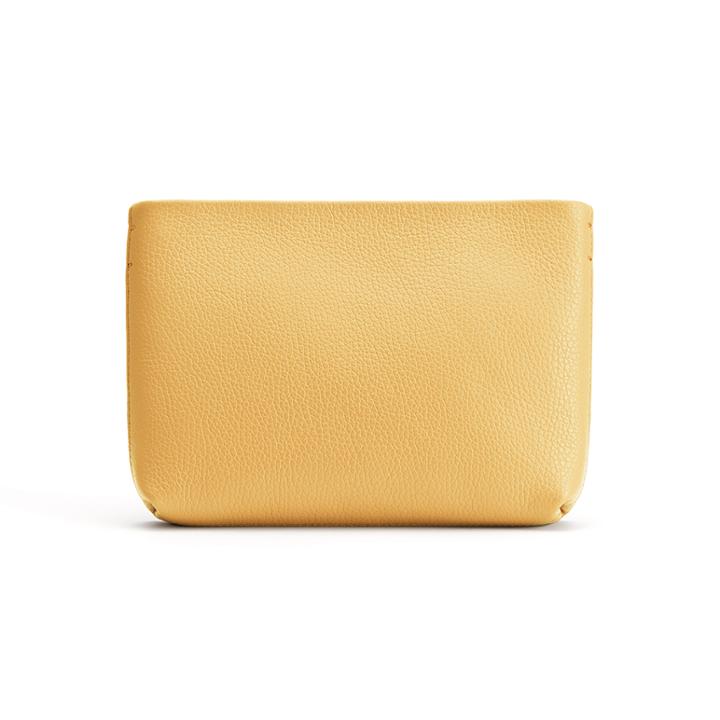 Women's Mini Zipper Pouch In Daffodil | Pebbled Leather By Cuyana