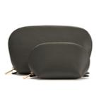 Women's Leather Travel Case Set In Dark Olive | Pebbled Leather By Cuyana